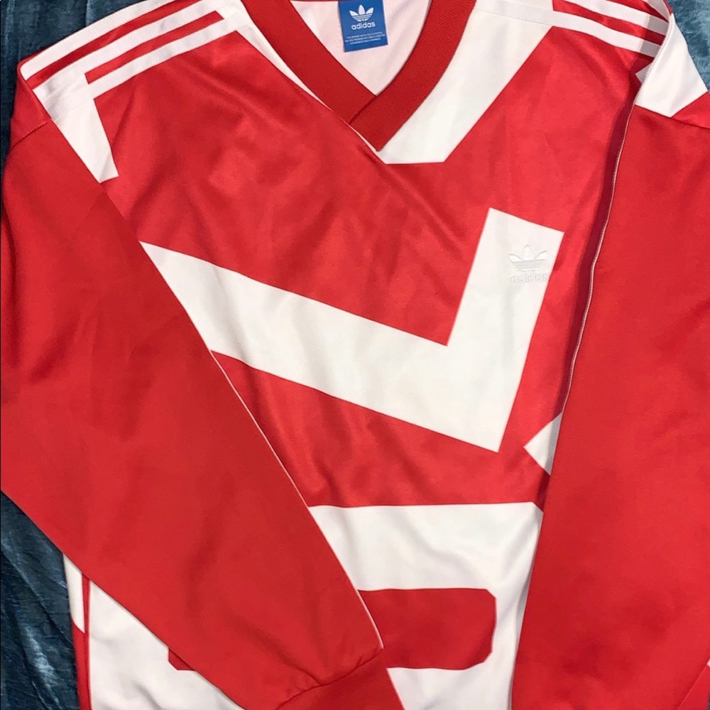 Adidas red jersey sweatshirt!